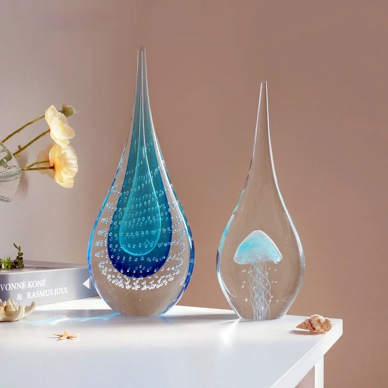 

Glass Modern Creative Figurine Nordic Art Simple Living Room Figurines Miniature Accessories Adornos Decoration Crafts ED50BJ
