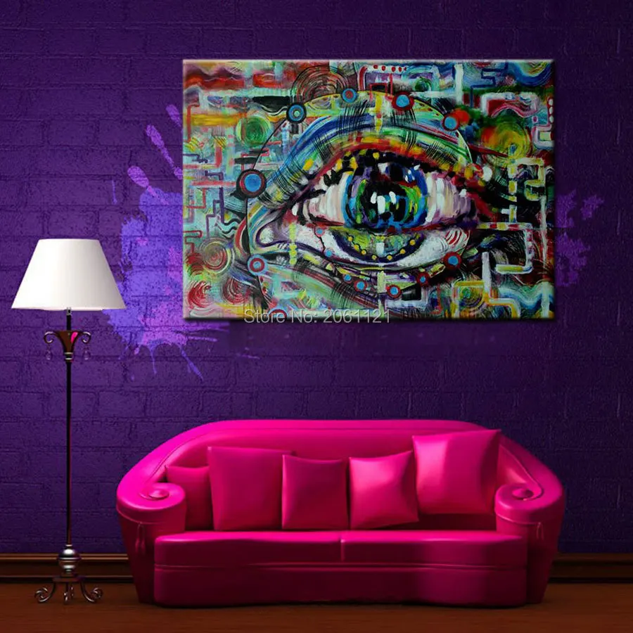 

unique modern abstract art painting of eye wall art canvas pop art handmade ideas cuadros decoracion artwork for bar office