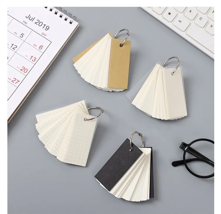 1PC Mini Loose-leaf Notebook Cute Ring Buckle Environmental word book Card Tearable Notepads kawaii memo pad No stickiness