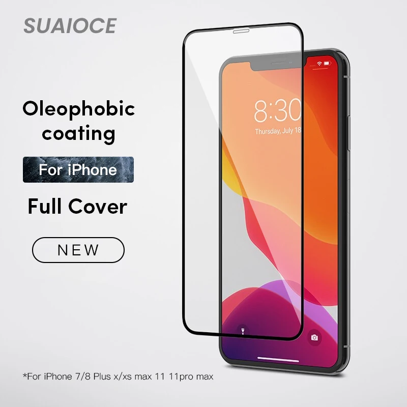 Защитное стекло SUAIOCE закаленное 0 3 мм для iPhone 11 Pro Xs Max X Xr 7 8 Plus пленка с полным