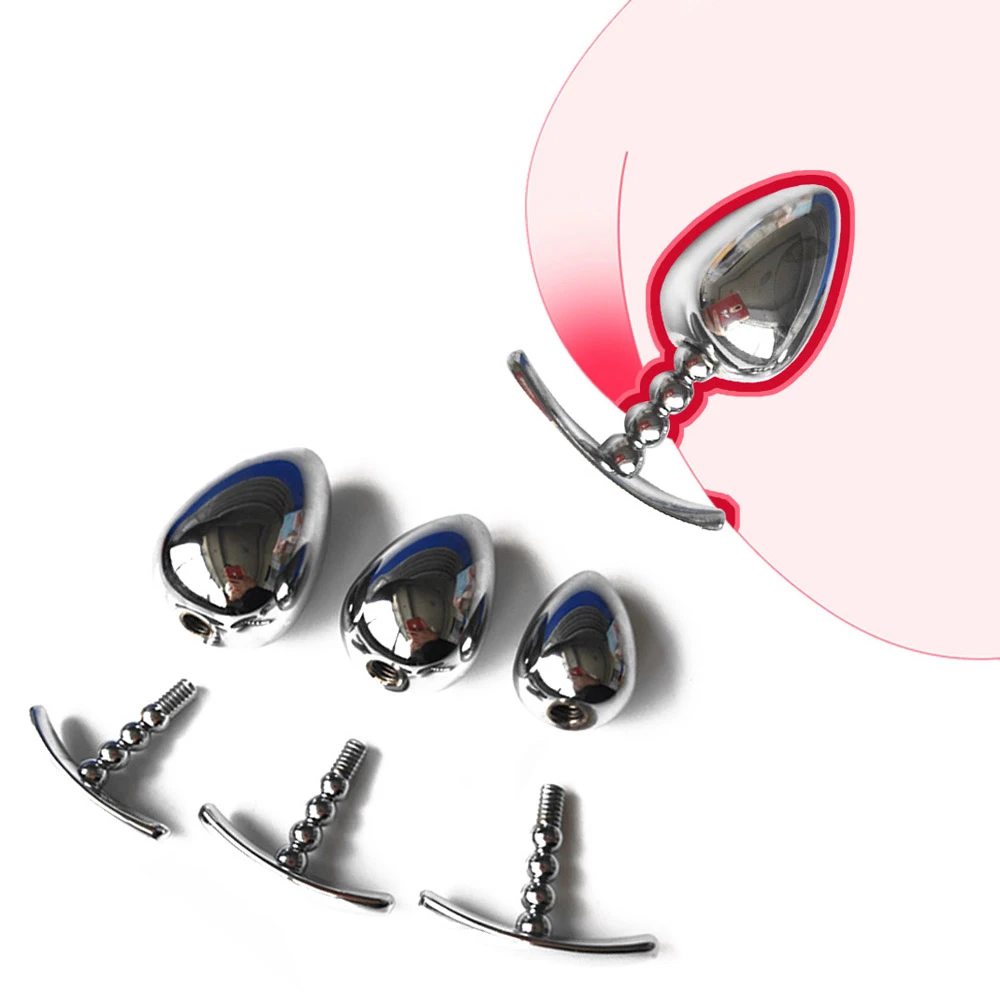 Анальная пробка металлическая расширитель секс-игрушки бисер для взрослых