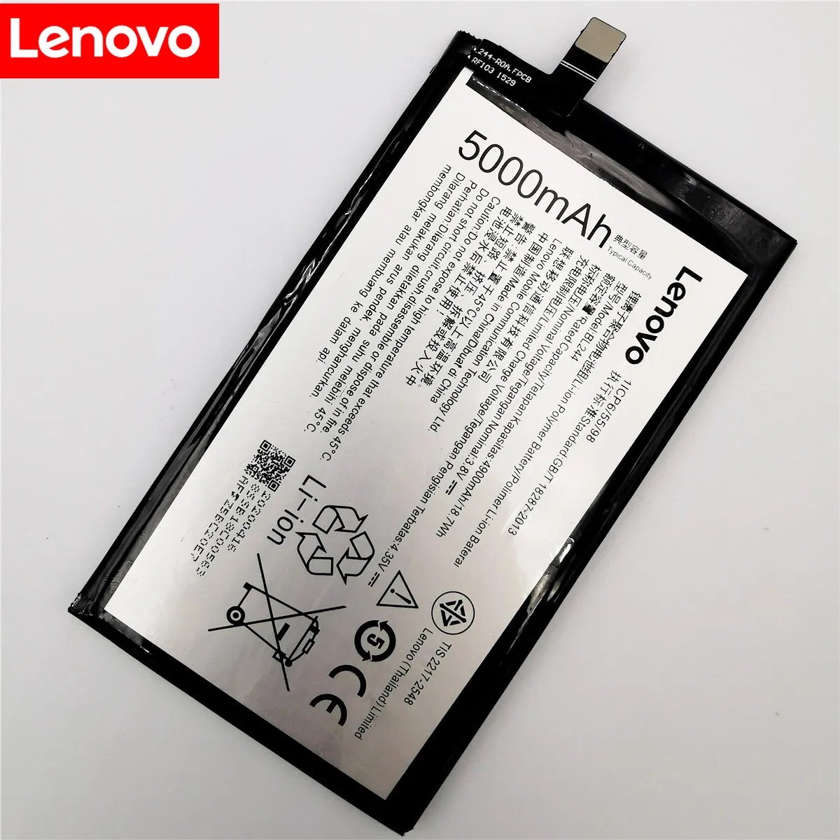 2020 lenovo 5000mah bl244 original li ion battery replacement for lenovo vibe p1 p1a42 p1c58 p1c72 smart mobile phone free global shipping