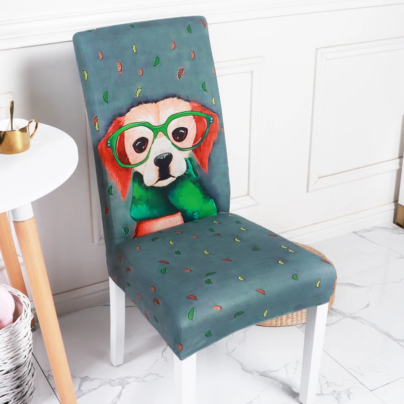 

Dining Chair Cover Universal Stretch Chair Cover Leaf Printed Chair Cover Holiday Decoration Chair Cover Living Room cover chair