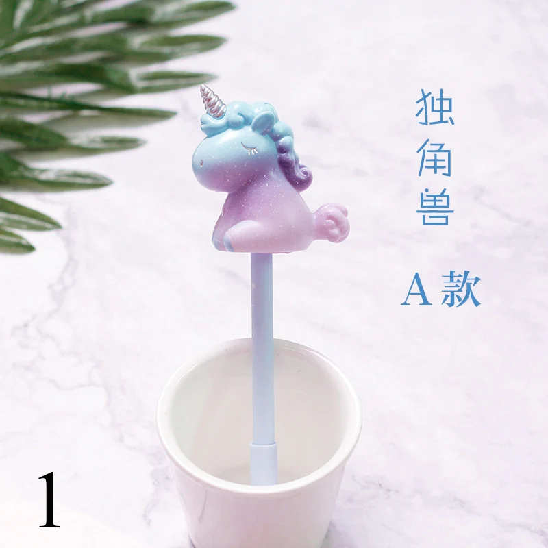 1 unicorn Корейская Милая гелевая кавайные ручки мульти форма силикагель и пластиковые ручки для детей девочки подарки школьные принадлежности канцелярские принадлежности - Цвет: 1 unicorn