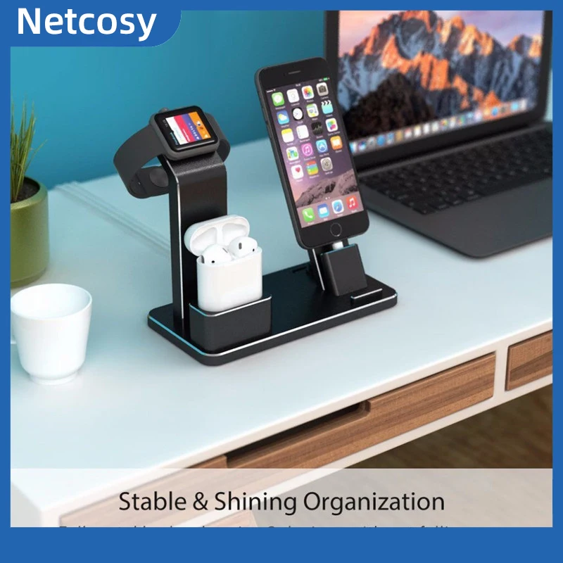 Алюминиевая функциональная подставка Netcosy для Apple Watch зарядная док станция