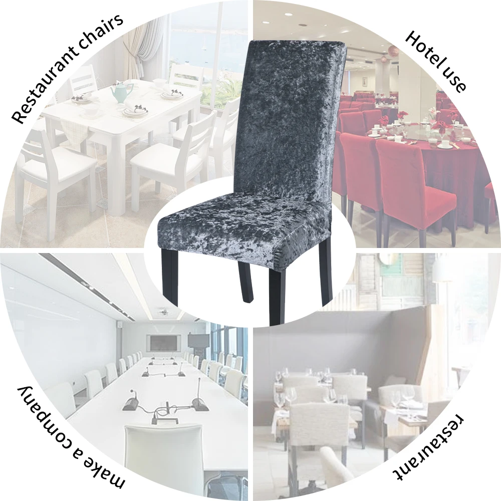 

Washable Removable Spandex Stretch Elastic Dining Chair Velvet Anti-Dust Cover Stretch Slipcovers Protect Home Furniture Decor