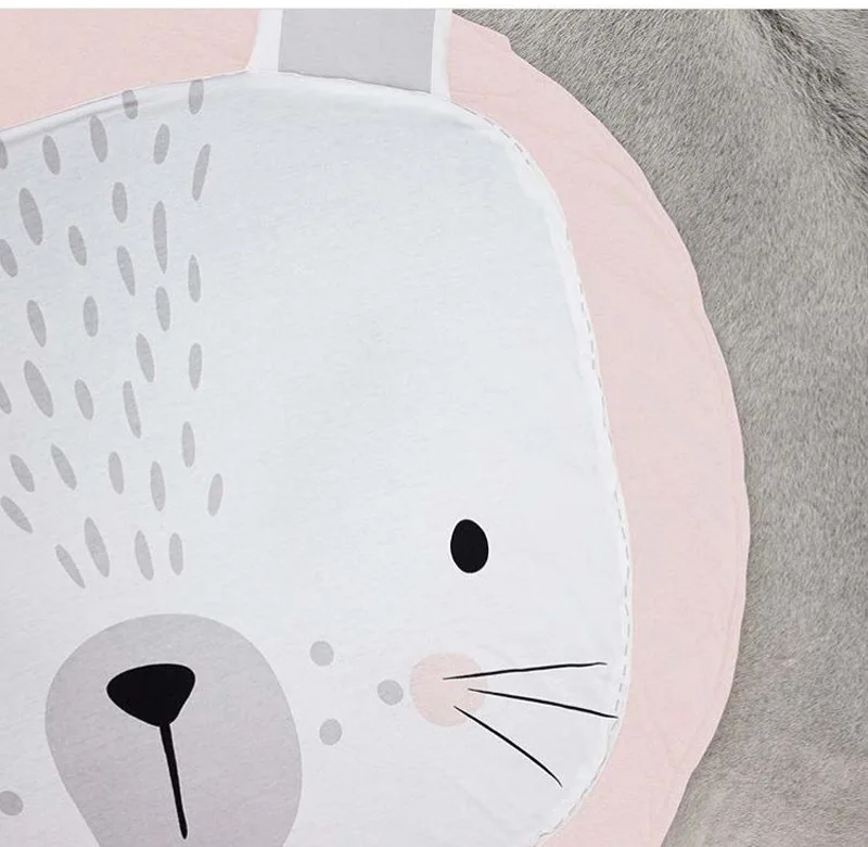 Play Mat Cartoon Animal Baby Newborn Infant Crawling Blanket Cotton Round Floor Carpet Rugs for Kids Room Nursery Decor | Мать и ребенок
