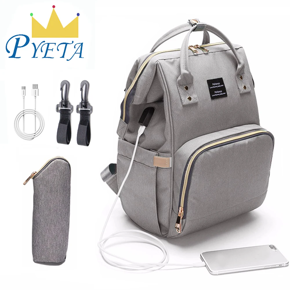 Сумки для подгузников с USB большая Улучшенная модная дорожная сумка