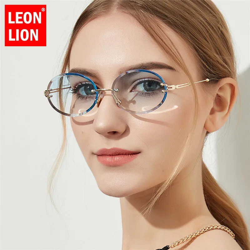 

Солнцезащитные очки LEONLION круглые для мужчин и женщин, небольшие, без оправы, винтажные