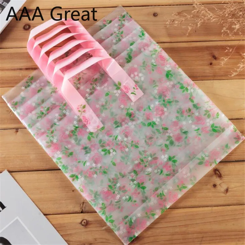 50 шт./лот подарочные пакеты с ручками сумки для магазина пластиковые мешочки