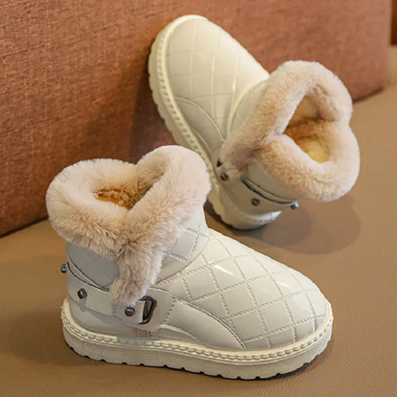 

Детские зимние ботинки со встроенной меховой подкладкой, зима 2021, водонепроницаемые Нескользящие теплые Нескользящие ботинки на мягкой по...