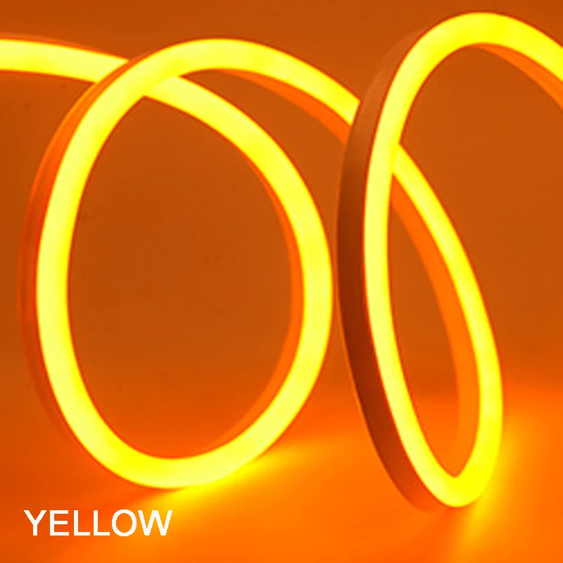 Yellow 220V неоновая Светодиодная лента светильник веревка светильник лента 120led/M IP67 Водонепроницаемый гибкие Фея светильник ing наружного и внутреннего Lighting - Испускаемый цвет: Yellow