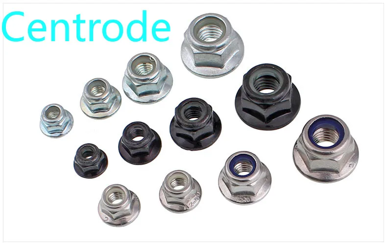 

Carbon steel / 304 stainless steel / flange locknut hex nut with pad flange nylon locknut 10Pcs