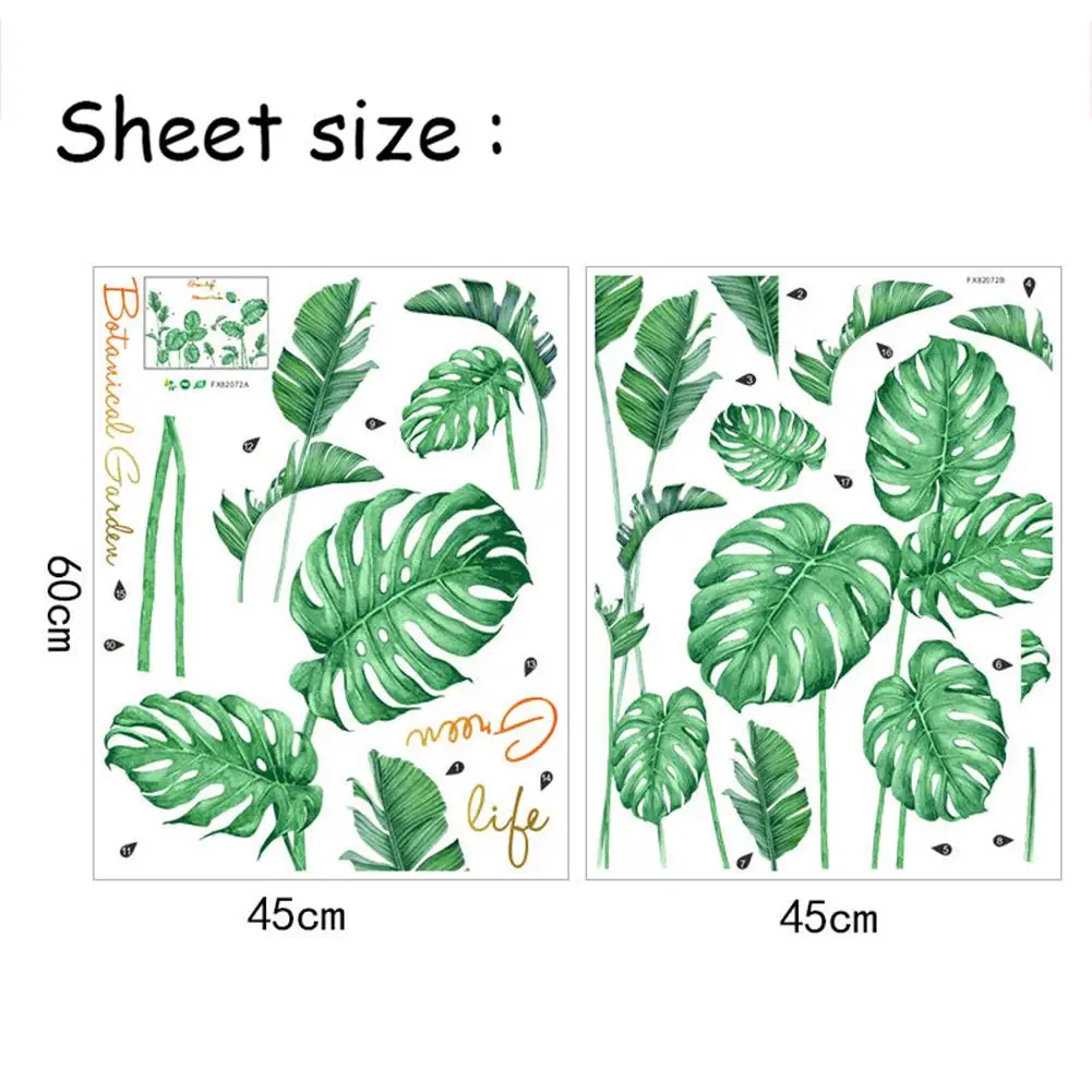 

HOT SALES!!! Green Tropical Plant Leaf Home Wall Sticker Living Room Decal DIY Decoration