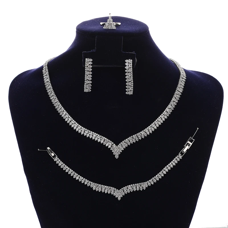 

Jewelry Set HADIYANA Gorgeous Bridal Jewelry Lady Party Necklace Bracelet Ring Earring Zirconia Set BN8094 Parrure De Bijoux