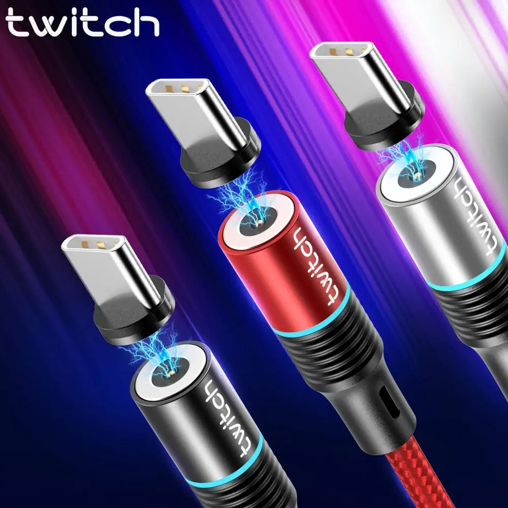 Магнитный кабель Twitch USB Type C для Samsung S10 Huawei Xiaomi быстрая зарядка мобильный телефон