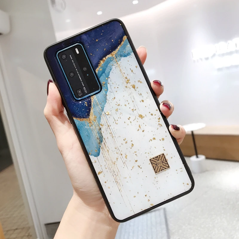 Чехол из мягкого силикона и ТПУ для Huawei P30 P40 Mate 30 Mate30 Pro Honor 20s 20 Lite чехол с золотыми