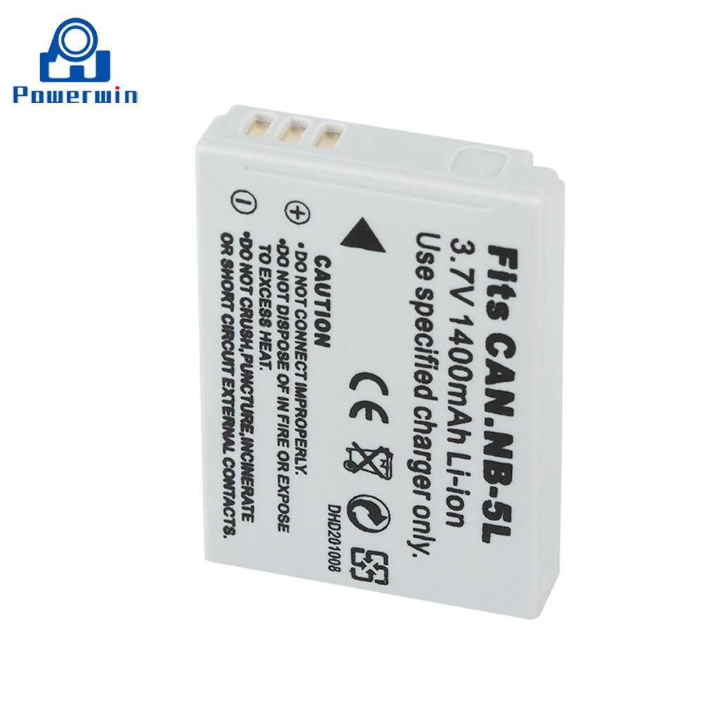 Аккумулятор Powerwin для камеры Canon SX200 SX210IS SX220HS SX230HS NB-5L Shot S100 S110 SD950 1400 мАч 3 7 в 2 шт. |