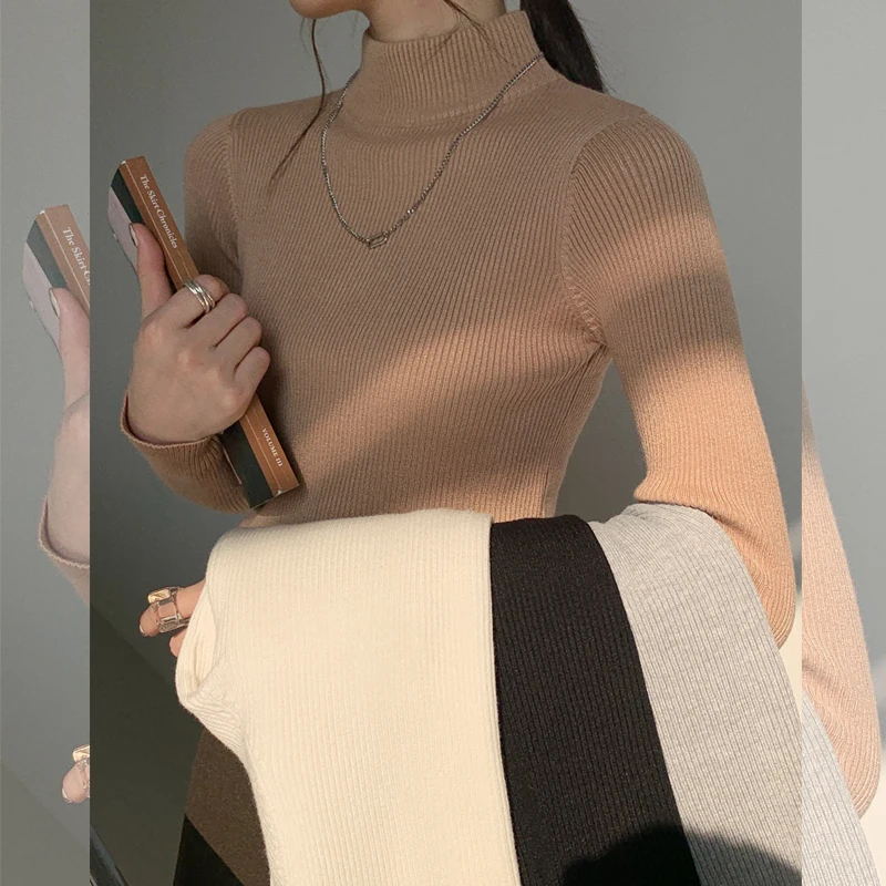 Свитер с ложным воротником Базовая рубашка Женская Осень зима 2020 новый стиль