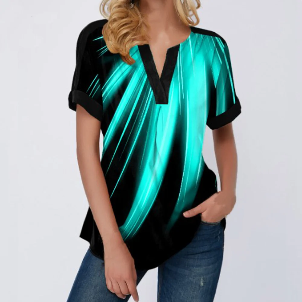 Блузка женская с цветочным принтом коротким рукавом и вырезом лодочкой размеры