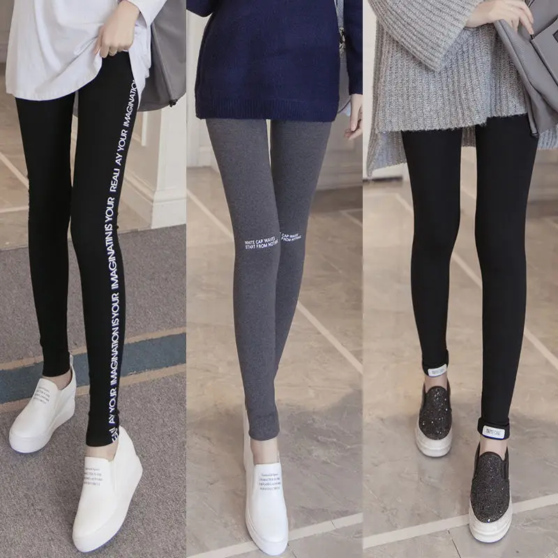 

Женские весенние леггинсы большого размера с высокой талией, эластичные плотные леггинсы, однотонные облегающие теплые бархатные брюки-ка...