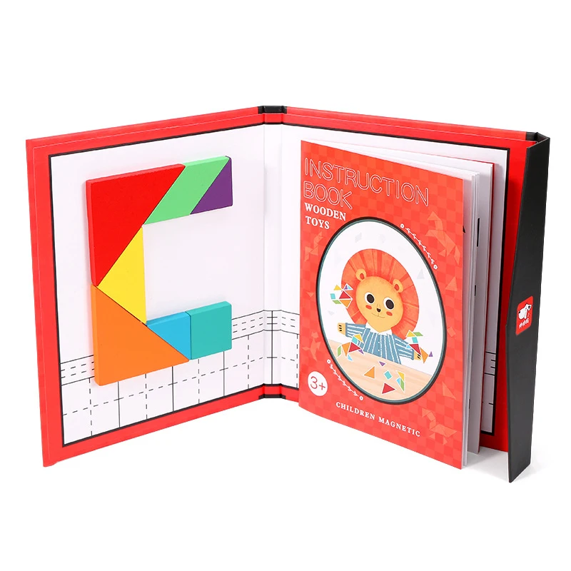 

Kids Magnetic 3D Puzzle Jigsaw Tangram Thinking Training Game Baby Montessori Geometry Cognitive Learning Educational Wooden Toy