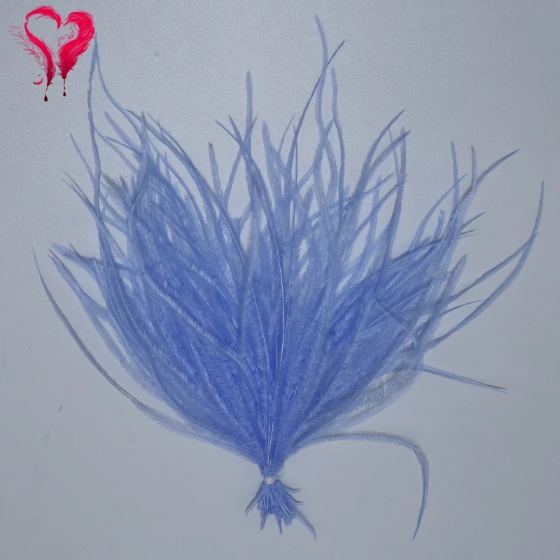 Sky Blue Страусиное перо нити нанизанные DIY головной убор мешок ювелирные изделия свадебное украшение прекрасный 10-15 15-18 см мягкий цветной 1 пучок - Цвет: Sky Blue