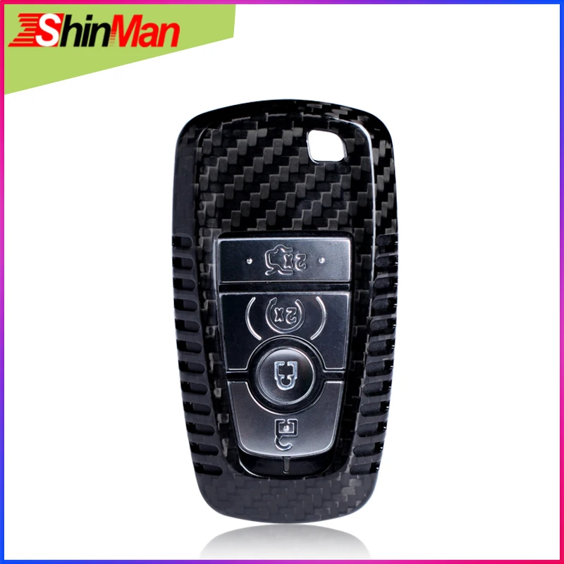 Классический черный автомобильный чехол для ключей ShinMan из углеродного волокна