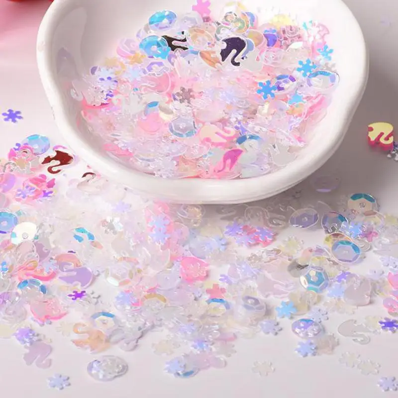 

10g Ins Rouge Series 3-6mm Mixed Sequins Makeup Nail Embellishments For Crafts Decorations Fill Glitter Paillette Diy Material