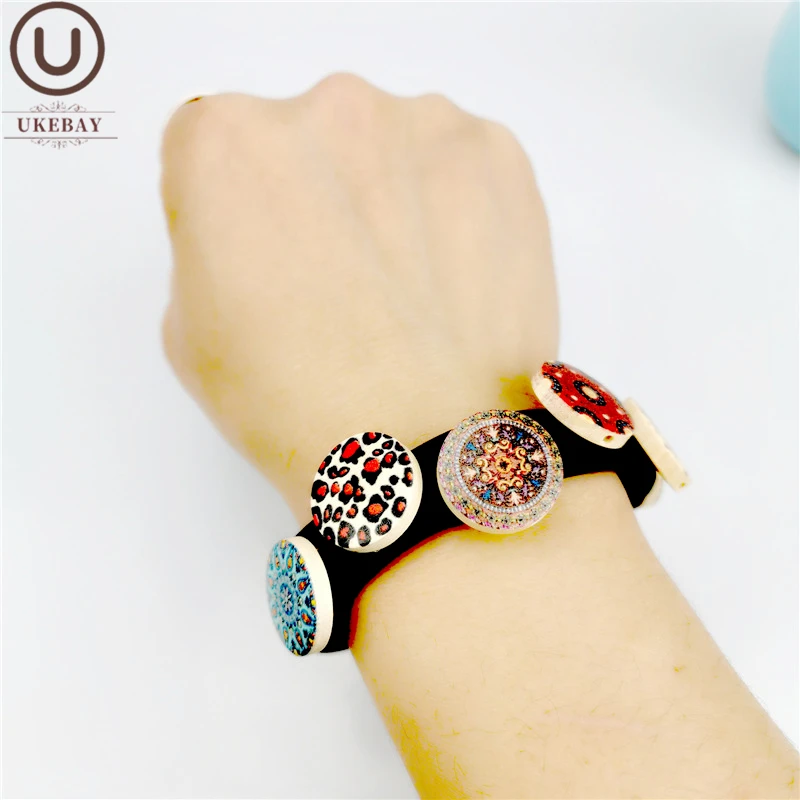 

UKEBAY New Printing Bead Gothic Charm Bracelets Women Statement Bangles Luxury Designer Brand Bracelet Indian Jewelry Wholesale