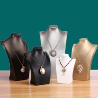 model bust show exhibitor 25 options pu leather jewelry display necklace pendants mannequin jewelry stand organizer
