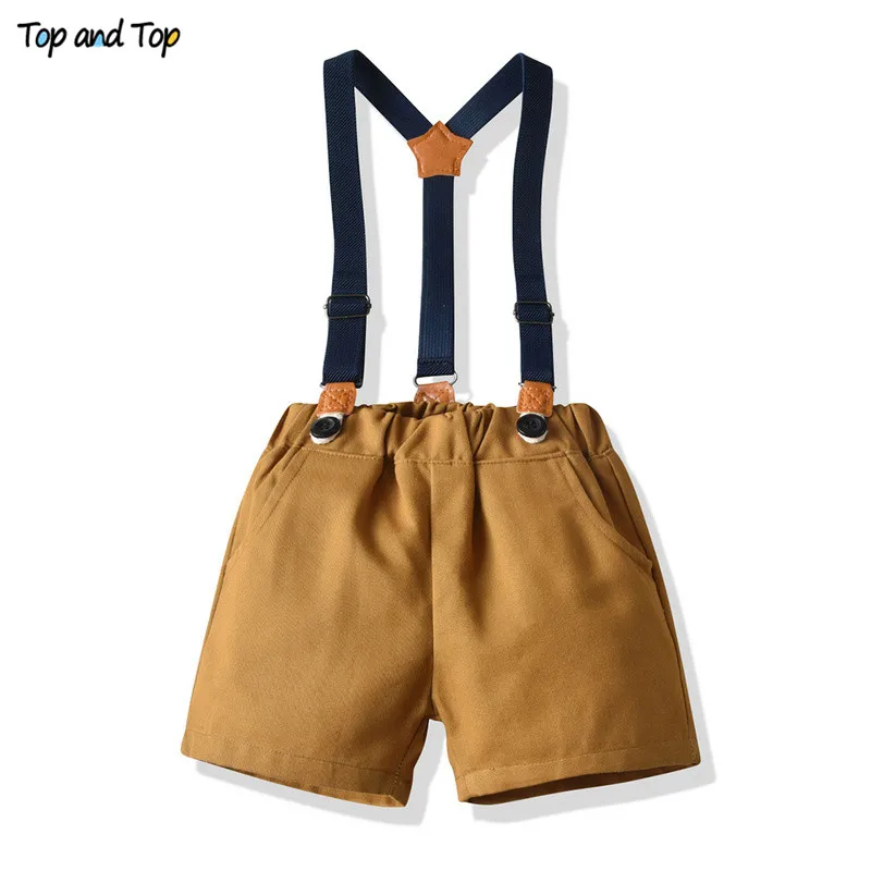 Комплект одежды для маленьких мальчиков рубашка с бантом и коротким рукавом +