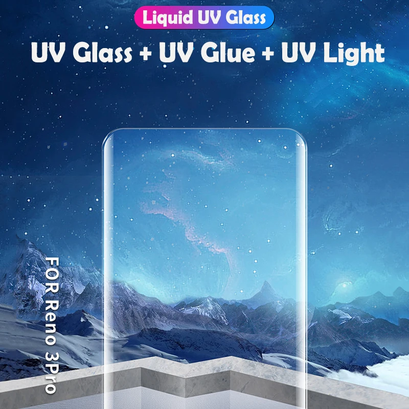 BoeYink УФ жидкий клей стекло для OPPO Reno 3 Pro 100D Защита экрана Find X Realme X2 5 2 Z | Мобильные