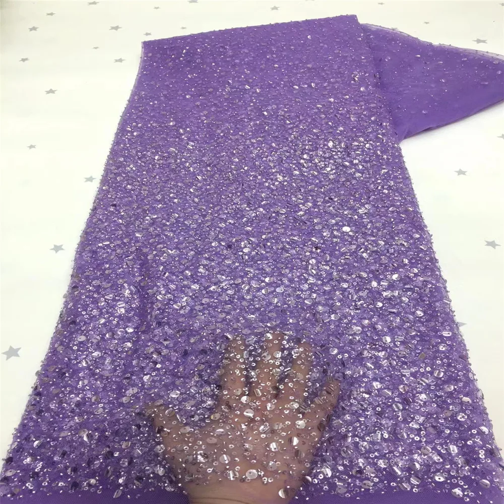 

Luxury Sequin Embroidery French Mesh Lace Latest African Laces Sequins Dress Tulle Net Lace Fabric xz-250