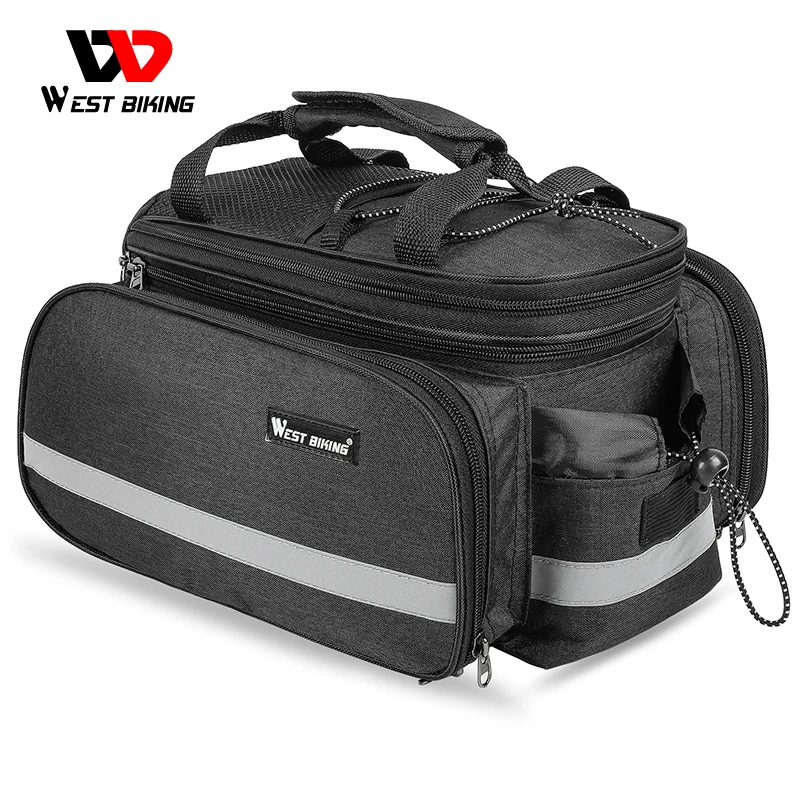 

WEST BIKING10-25L Waterproof Bicycle Seat Bag Adjustable Bike Bag Bicycle Rear Rack Luggage With Rain Cover Bicycle Accessories