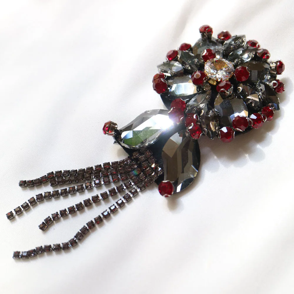 Высокое качество 3D ручной работы нашивки со стразами и бисером для одежды DIY