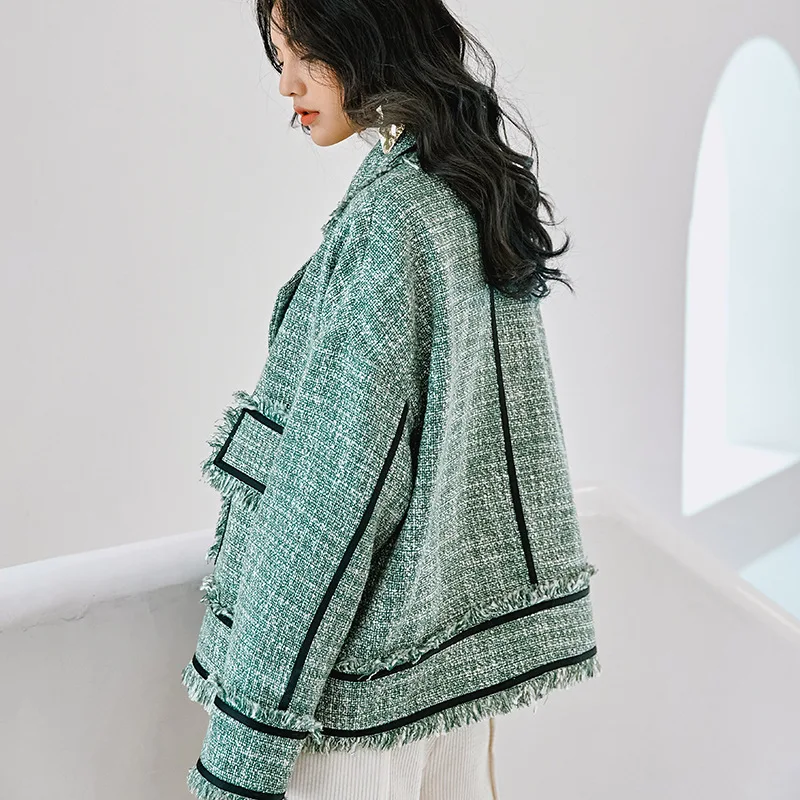 LANMREM 2020 новое осеннее и зимнее шерстянное Женское пальто с грубыми цветами