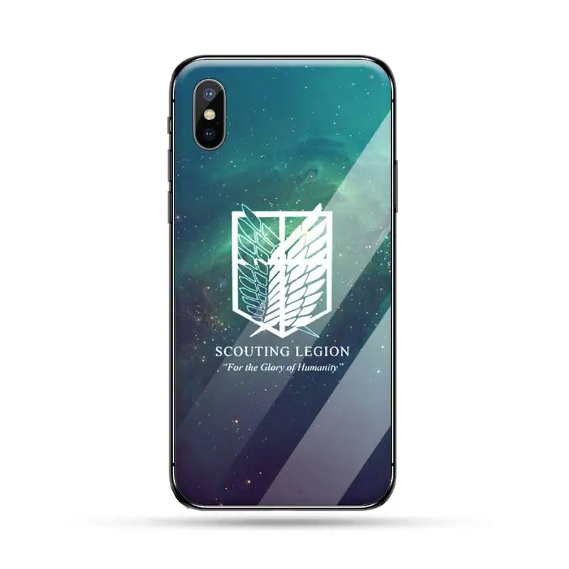 

Attack On Titan Phone Case Tempered glass For iphone 6 6S 7 8 plus X XS XR 11 12 mini PRO MAX