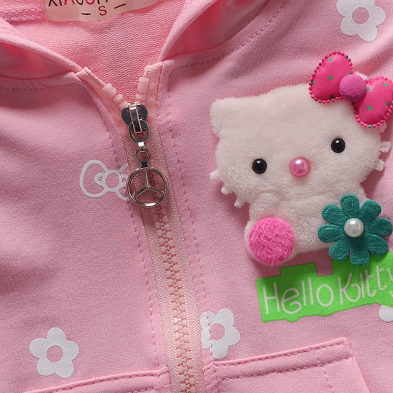 Весна Осень 2020 комплект одежды для маленьких девочек с рисунком Hello Kitty
