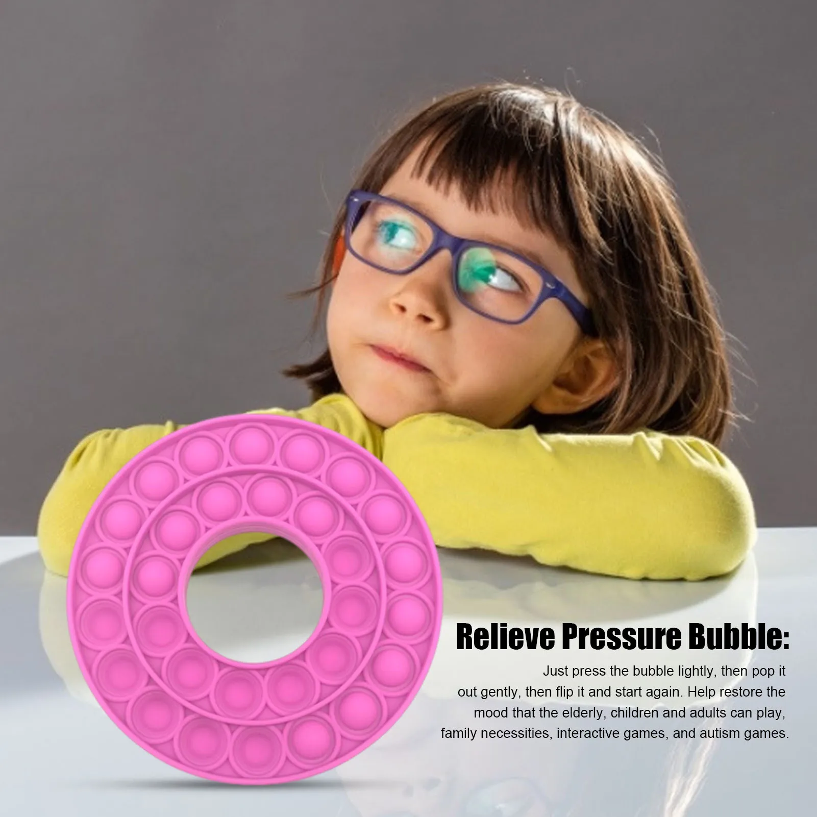 

Push Pops Bubble Sensory Toy Autism Special Needs Stress Reliever Helps Relieve Stress and Increase Focus Soft Squeeze Kid Toys