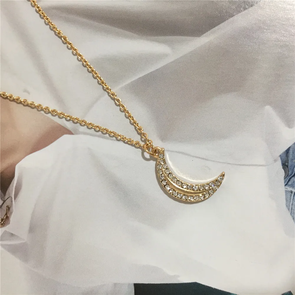 2019 Новое поступление золота Цвет покрытие блестящие подвеска Звезда Луна