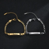 custom engraving name bracelet baby boy personalized stainless steel nameplate bracelets bangles for girls kids jewelry gift