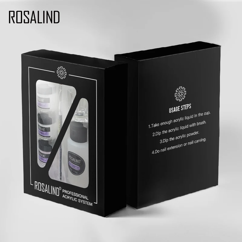 Акриловая пудра ROSALIND для наращивания ногтей художественный дизайн 10 г