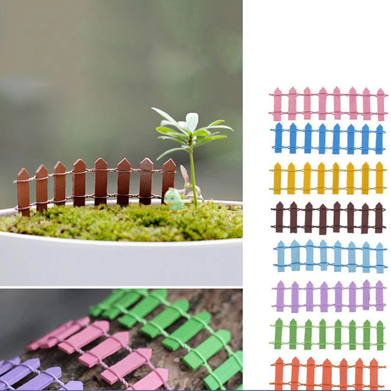 

5Pcs Miniature Small Wood Fence DIY Fairy Garden Micro Dollhouse Gates Decor RANDOM COLOR New Arrival