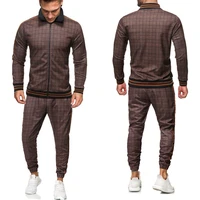 fashion 3d printing gentlemen tracksuit men set sporting suit men sets zipper sweatshirtsweatpants mens clothing 2 pieces sets