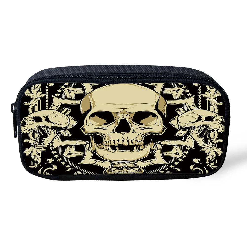Офисная Дамская косметичка Сумка с черепом большая вместительность женские