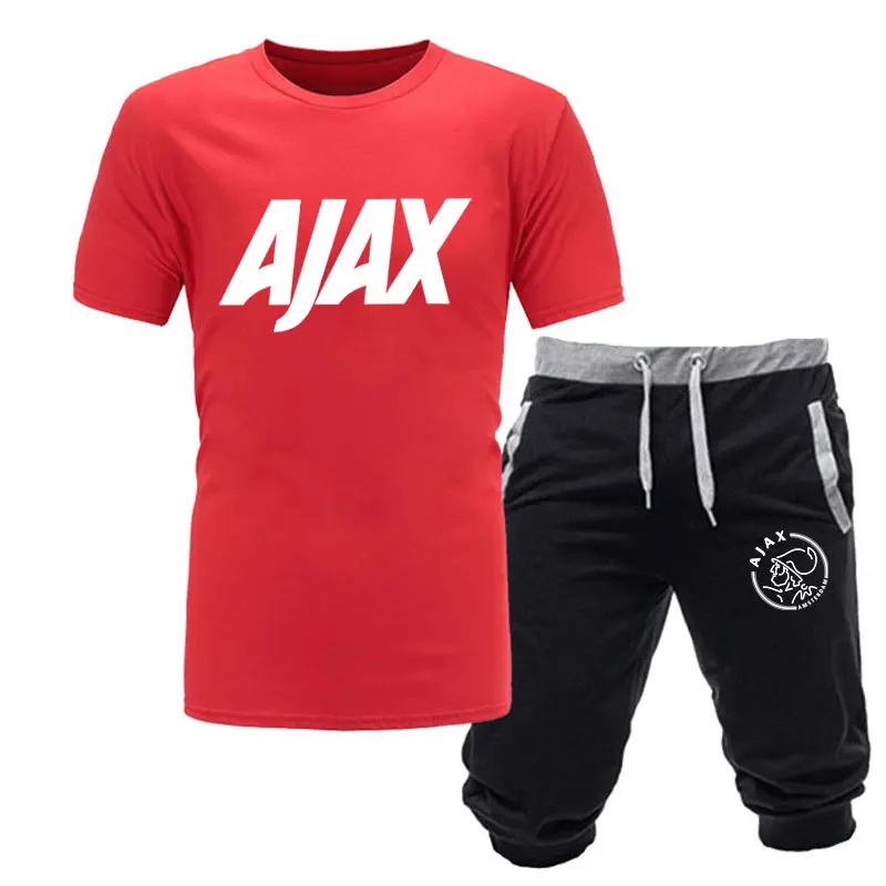 2020 модные футболки ajax забавные мужские + шорты из двух частей с коротким рукавом