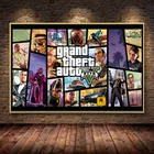 Постер для видеоигр GTA5 Grand Theft Auto 5, настенная Картина на холсте для гостиной, украшение для дома, для подростков, спальни