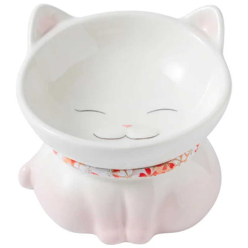 

Милая керамическая миска для кормления питомцев для кошек домашних животных щенков, нескользящая миска для кормления кошек кормушка для ще...