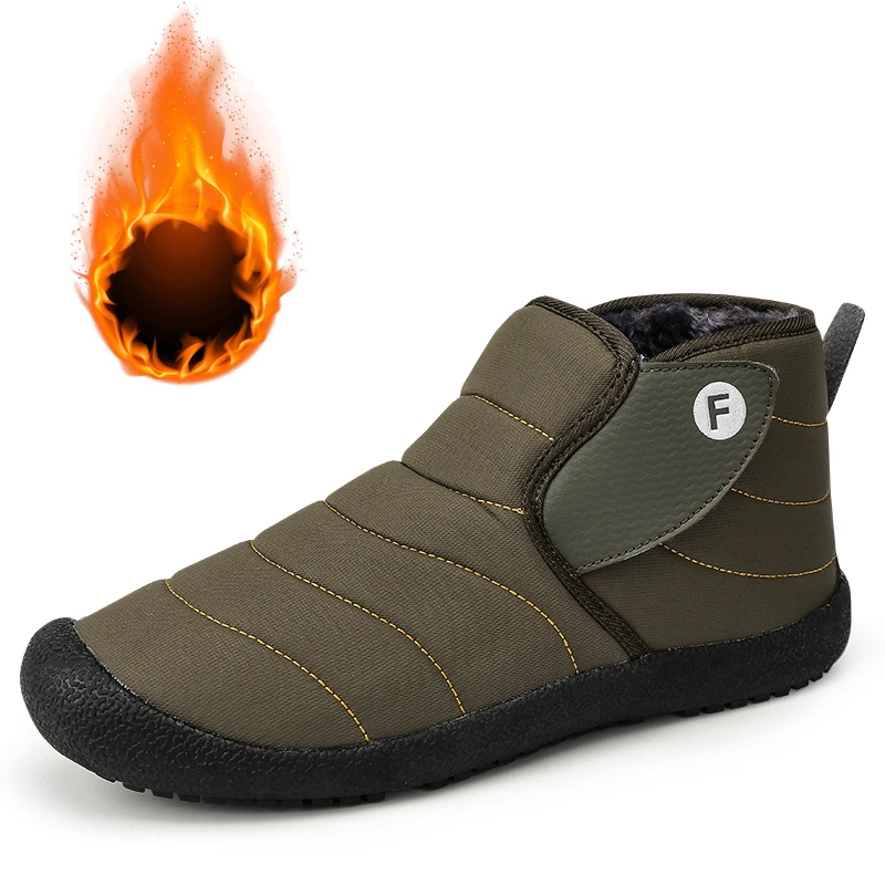 Мужские зимние ботинки водонепроницаемые хлопковые ботильоны пара теплых